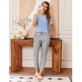 thumbnail image 2 of Ekouaer Womens Pajama Sets Short Sleeve Long Pants Pj Sets 2 Piece Summer Jogger Pjs for Women With Pockets, 2 of 6