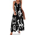 thumbnail image 1 of Vestido de grafiti abstracto en blanco y negro, ropa de calle, vestidos largos casuales, vestido maxi de playa de verano, diseño, vestido, idea de regalo, 1 of 7
