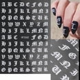 thumbnail image 4 of Cross-Border Hot Nail Art Stickers Ins Retro Gold-Plated 3D Nail Adhesive Stickers Retro English Characters Laser Silver, 4 of 5
