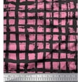 thumbnail image 1 of Soimoi Pink Silk Fabric Check Check Print Fabric by the Yard 42 Inch Wide, 1 of 4