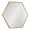 Gold, variant on Kate and Laurel Rhodes Modern Hexagon Wall Mirror, 22 x 31, Natural Teak, Chic Geometric Mirror for Wall