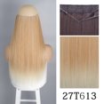 thumbnail image 3 of Extensiones de cabello sintético sin clip AZQUEEN, negro, rubio, largo, liso, con alambre de pescado secreto, postizo resistente al calor para mujer, 3 of 5