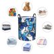 thumbnail image 4 of Fotbe Blue and White Butterflies Cesto de Ropa con Asas, Cesto Impermeable de Gran Capacidad, Bolsa de Lavado para Dormitorio, Cesto de Ropa con Ruedas y Asas-Medium, 4 of 6