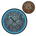 thumbnail image 2 of Indoor 12' Voice-Activated Luminous Decoration Wall Clock With LED Night Light A Gold Foil Damask Texture, 2 of 8