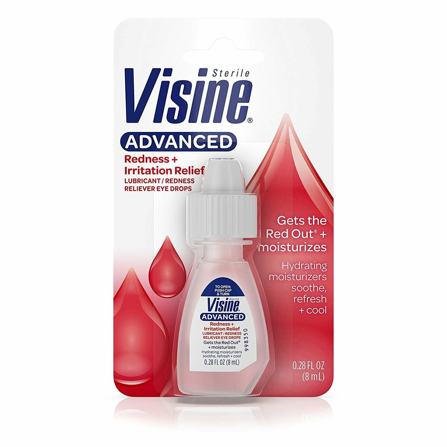Visine Red Eye Hydrating Lubricating Irritation Relief Drops 0.28oz, 6