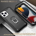 thumbnail image 2 of SaniMore for iPhone 13 Pro Max 6.7" 2021 Case with Hidden Bracket Rugged Heavy Duty Protective [Hard PC Back + Silicone Bumper] Shokcproof Anti-drop Tri-layer Hybird Armor Shell, Black, 2 of 7
