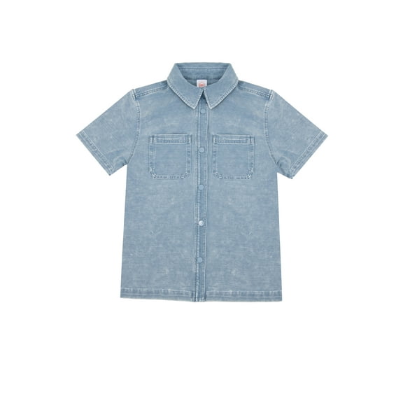 Wonder Nation Boys Knit Button Down Shirt, Sizes 4-18