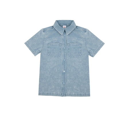 Wonder Nation Boys Knit Button Down Shirt, Sizes 4-18