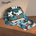 thumbnail image 3 of Wrangler Cow Print Crossbody Bag for Women Western Cross Body Purse with Signature Strap, Light Turquoise, 3 of 7