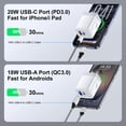 thumbnail image 3 of PD & QC Dual Port Type C Charger Block Fast Wall Charger with 2Pcs 6FT Braided Cable, Power Adapter Compatible with iPhone 17/16/15 Pro Max iPad Pro Galaxy S26 Android, White, 3 of 7