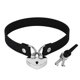 thumbnail image 1 of Gargantilla con candado de metal y corazón para mujer, collar de piel sintética negra, gargantilla gótica con candado para el cuello, joyería gótica para mujer, color negro, 1 of 5