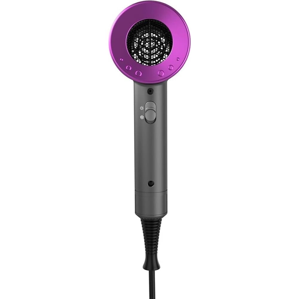 Hair Dryer, 1800 Watts Professional Ionic Hair Dryer with Diffuser and Nozzles, Powerful Blow Dryer for Fast Drying,Compact & Lightweight Travel Portable Hair Dryer for Women (Gray)