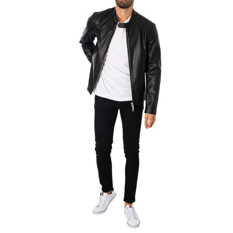 Armani Exchange Faux Leather Jacket, Black - Walmart.com