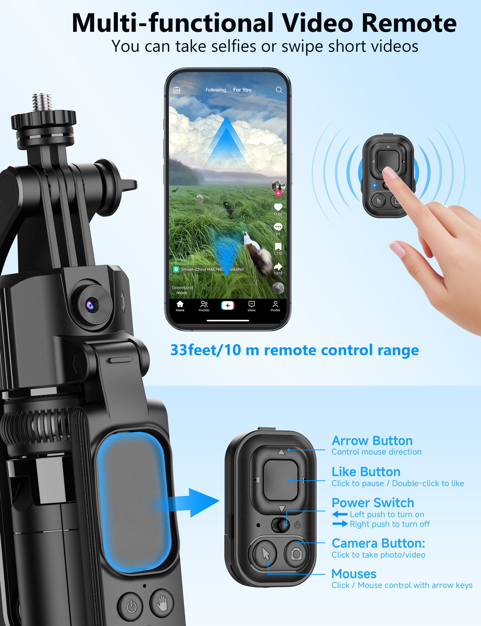 SelfieShow 64" Auto Face Tracking Tripod with Remote Control photo 6