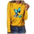 thumbnail image 1 of Womens Printed Long Sleeve Tops Blouse T-Shirt, 1 of 1