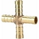thumbnail image 1 of 4 piezas Cruz de latón Accesorios de junta de tubería de 4 vías Conector de púas Aire Agua Combustible Aceite Gasolina para conexión de tubería(10mm), 1 of 5