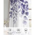 thumbnail image 6 of Purple Eucalyptus Leaves Sheer Curtains 54 Inch Length 2 Panels Set for Living Room/Bedroom, Spring Summer Botanical Kitchen Curtains Grommet Semi-Sheer Curtains Drapes Window Treatments 42"x54"x2, 6 of 7