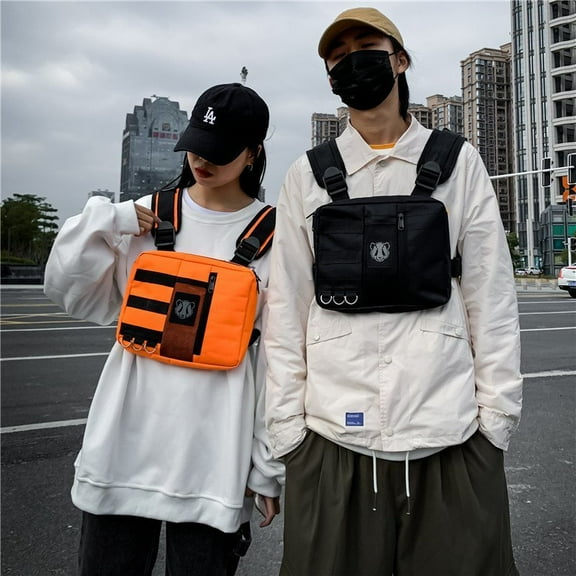 Multifunctional Tactical Mechanical Style Outdoor Work Clothes Chest Bag,Black
