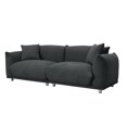 thumbnail image 5 of Miekor Furniture Oversized Loveseat Sofa for Living Room, Sherpa Sofa with Metal Legs, 3 Seater Sofa, Solid Wood Frame Couch with 2 Pillows, for Apartment Office Living Room - Black B3A488, 5 of 8