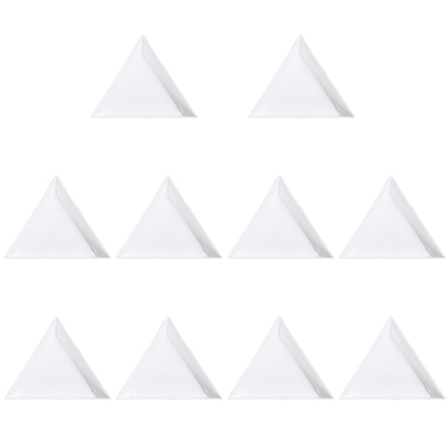 SHISUYAN 10pcs Plastic Triangular Jewelry Plates For Rhinestones Beads Jewelry Tools Jewelry Findings (White)