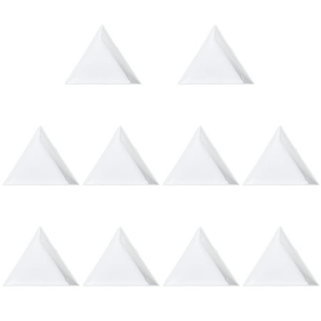 

10pcs Plastic Triangular Jewelry Picking Plates For Rhinestones Beads Jewelry Tools Jewelry Findings (White)