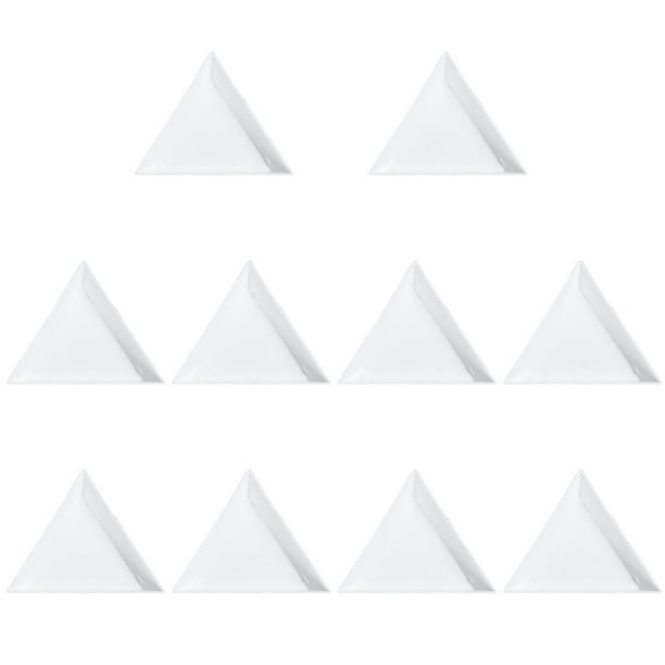 BRIGHTFUFU 10 placas triangulares de plástico para recoger joyas, para cuentas de diamantes de imitación, herramientas de joyería y accesorios (blanco)