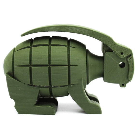 Clever Contraption Rabbit Grenade Figurine Bunny Bomb Desk Decor, Novelty Gift, Not Real