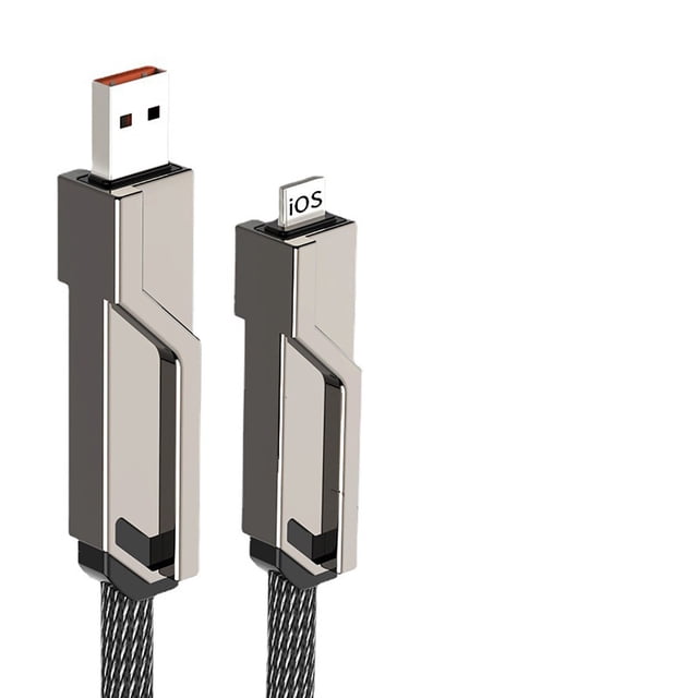 4-in-1 data cable metal head two drag two PD fast