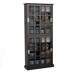 Leslie Dame 62 Tall Cd Dvd Media Storage Cabinet In Walnut