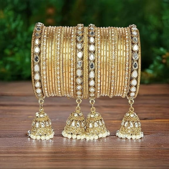 Handmade Indian Ethnic Bangles for Women – Traditional Partywear Jewelry Set | Elegant Festival & Wedding Accessory | Stylish Daily Wear Bangles for Saree, Lehenga & Suits