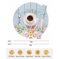 thumbnail image 6 of 13 Inch Round Placemats Set of 6, Easter Non Slip Heat Insulation PP Table Mats, Spring Eggs Rabbit Ear Flowers Wooden Grain Washable Place Mats for Kitchen Dining Party Table Decor, 6 of 7