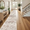 thumbnail image 2 of YOUFORTONG Hallway Washable 3'x20' Runner Rug,Non Slip Indoor Entryway Rubber Backing Carpet Bedroom Kitchen Distressed Floor Mat,Brown ﻿, 2 of 8