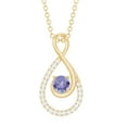 thumbnail image 2 of Rosec Jewels Natural Tanzanite Infinity Pendant Necklace (AAA Grade) - Tanzanite Diamond Necklace - Ready to Gift for Valentines, 14K Yellow Gold, 2 of 7