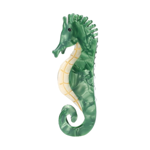 Pinzas para el cabello Hippocampus de Unique Bargains, pinzas de acetato divertidas, pinzas para el cabello para mujeres en verde