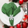 thumbnail image 4 of Juego de 8 servilleteros navideños plateados con forma de copo de nieve for mesas de comedor: decoración rústica for bodas, Navidad, Acción de Gracias y cenas festivas., 4 of 6