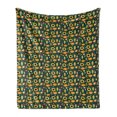 thumbnail image 1 of Autumn Soft Flannel Fleece Throw Blanket, Harvest Pattern Corn Sunflower Apples and Pumpkins Fall Season Agriculture Design, Cozy Plush for Indoor and Outdoor Use, 70" x 90", Multicolor, by Ambesonne, 1 of 6