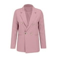 thumbnail image 4 of IMENGL Pocket long sleeve casual work coat lapel, Pink L, Size M-3XL, 4 of 9