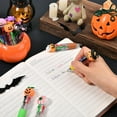 thumbnail image 5 of 10PCS Halloween Colorful Multicolor Pen in One Cartoon Cute Fun 4-in-1 Cute Pens Bulk Kawaii Pumpkin Ghost Bat Shape Cool Ballpoint Pens for Students Fun Gifts, 5 of 8