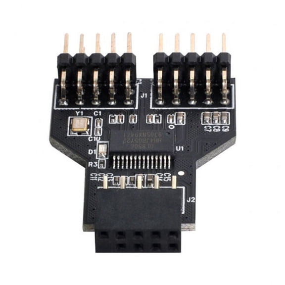 JSER Motherboard 9pin USB 2.0 Header 1 to 2 Female Extension HUB Connector Adapter Port Multilier