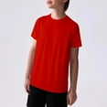 thumbnail image 2 of LYHaoo Boys Lightweight T Shirt Breathable Wicking Summer Cool Short Sleeve Top For Kids Comfortable Active Wear Comfort Stretch Sizes 7-8 Years Red, 2 of 4