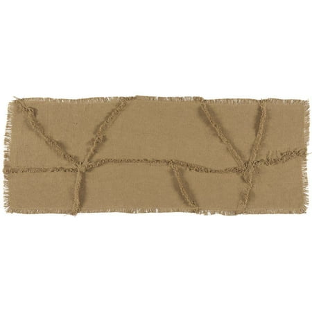 30% Linen - Ashton & Willow Natural Tan Farmhouse Tabletop Kitchen Burlap Natural Cotton Reverse Seams Cotton Burlap Solid Color Rectangle 13x36 Runner