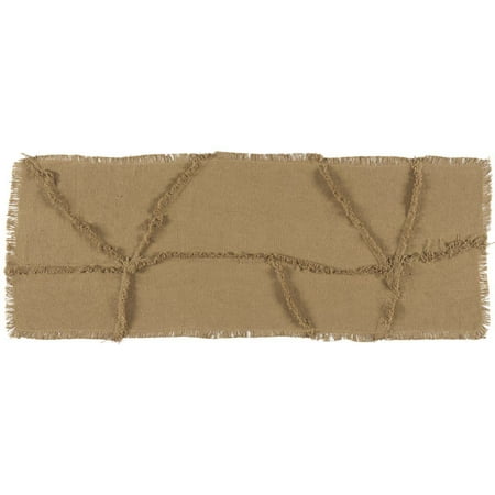 Ashton & Willow Natural Tan Farmhouse Tabletop Kitchen Burlap Natural Cotton Reverse Seams Cotton Burlap Solid Color Rectangle 13x36