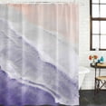 thumbnail image 2 of Purple Coastal Wave Shower Curtain, Waterproof Shower Curtains for Bathroom, Summer Modern Ocean Beach Washable Fabric Bathtub Curtain Set Bath Decor with 12 Hooks 72"x78", 2 of 8