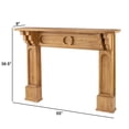 thumbnail image 5 of 55 Inch Wall Mount Wood Mantel Shelf, Intricate Molded Design Natural Brown- Saltoro Sherpi, 5 of 5