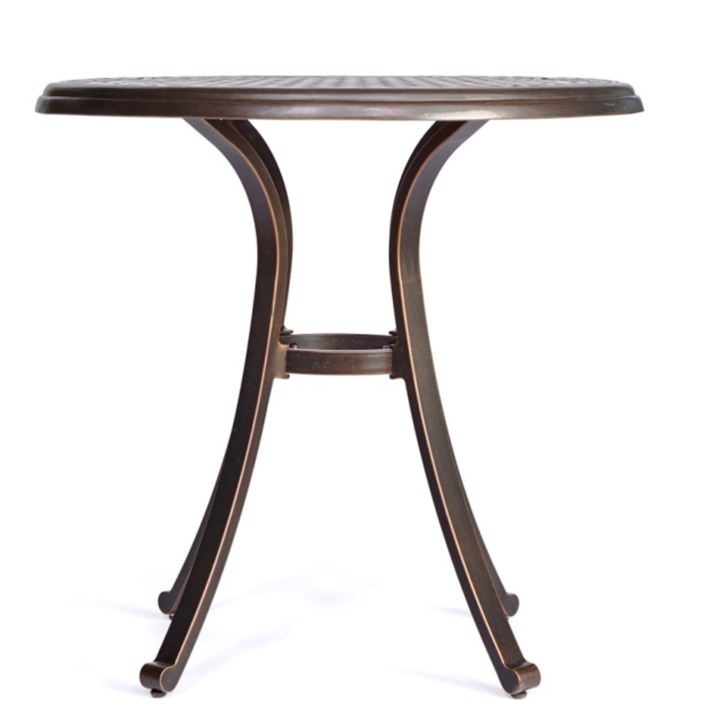 Kepooman 28" Indoor Round Coffee Table for Kitchen Dining Room, Brown