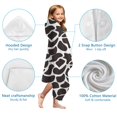 thumbnail image 7 of White and Black Of Leopard Print Hooded Bath Towel，60"x35" for Ages 3 To 12 Kids, Quick Dry Lightweight Soft Microfiber Hood Beach Towel Cover Up for Kids, 7 of 7