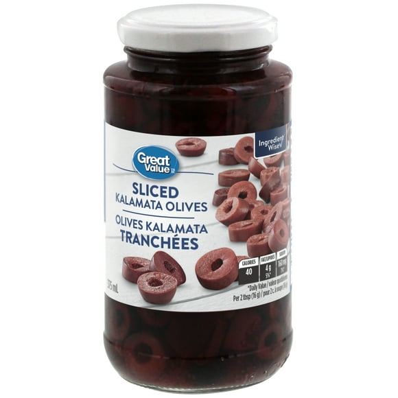 Great Value Sliced Kalamata Olives, 375 mL
