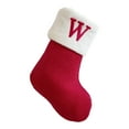 thumbnail image 2 of Embroidered Letter Knitted Christmas Stocking - Child's Candy Gift Bag Fireplace Hanging Decor Spacious Holiday Stocking Gift(W), 2 of 6