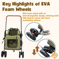 thumbnail image 3 of Pet Stroller Foldable Travel Crate for Small and Medium Dog and Cat, Portable Pet Travel Carrier, Pet Jogger with Detach Carrier, 3 of 8