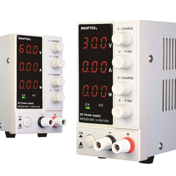 Wildnix NPS3010W DC Power Supply, 0-30V Adjustable Output Voltage, 0-10A Current, 300W Output, Compact and Lightweight Design